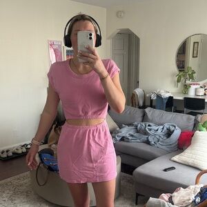 Pink Cut-Out Mini Dress